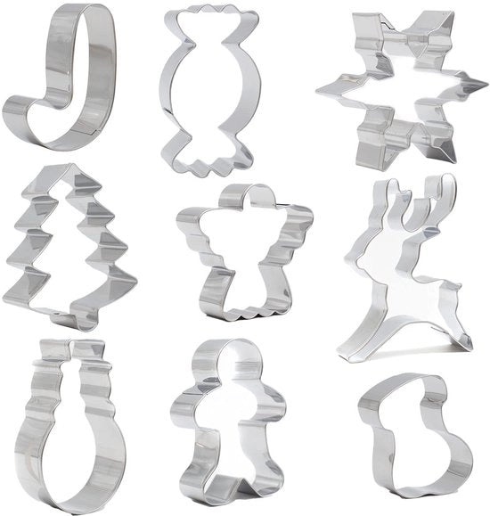 Set di stampi per biscotti natalizi 9 pezzi - Forme per biscotti di Natale - Renna/Snowman/Zucca - Accessori per cucina - Regali festivi - Ideale per bambini - Stampini per biscotti
