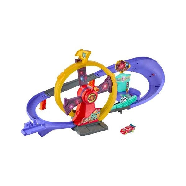 Playset pista della vittoria con saetta mcqueen mattel jmt57 disney ca
