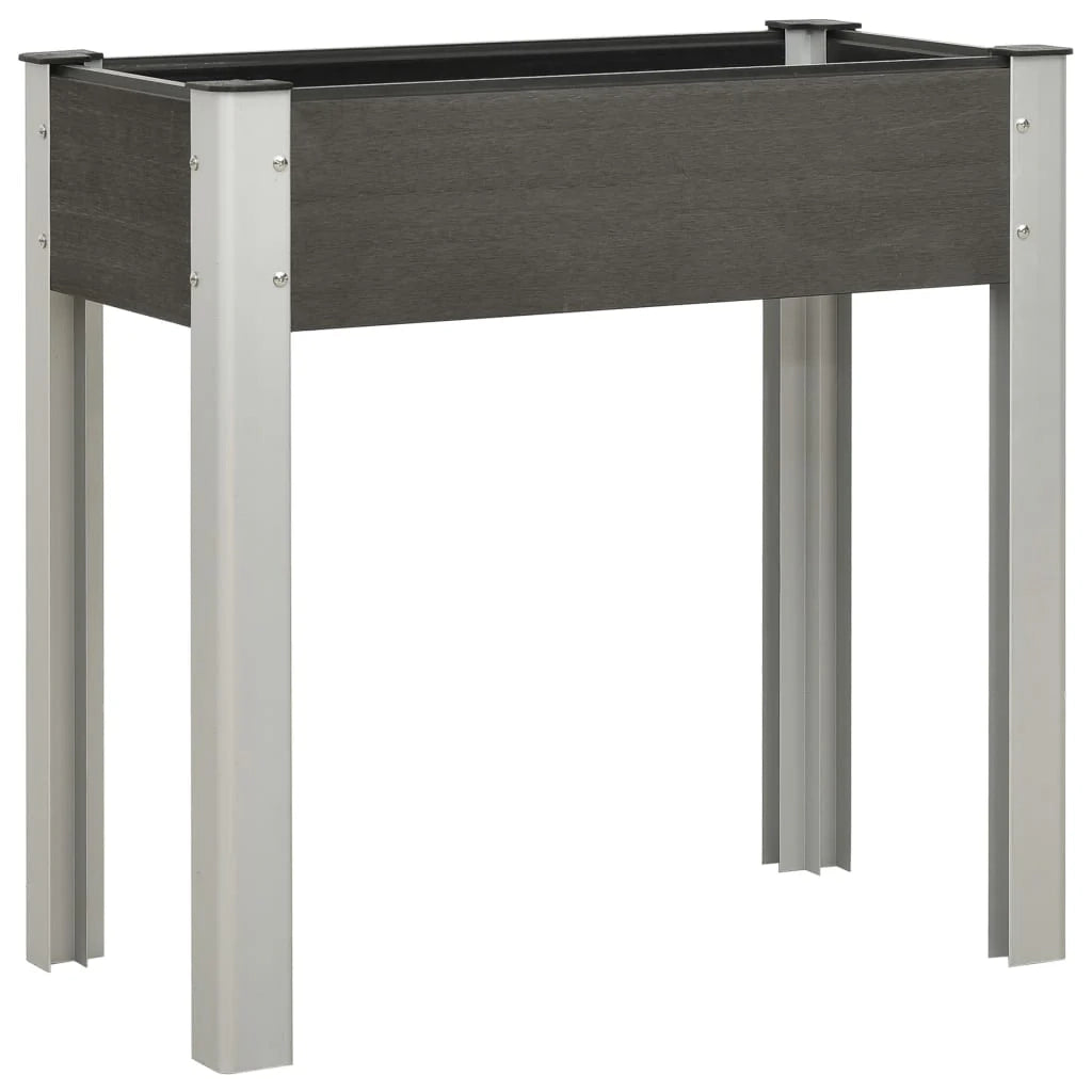 Fioriera rialzata per piante e fiori giardino 75 x 40 x 75 cm WPC grigio 02_0001073
