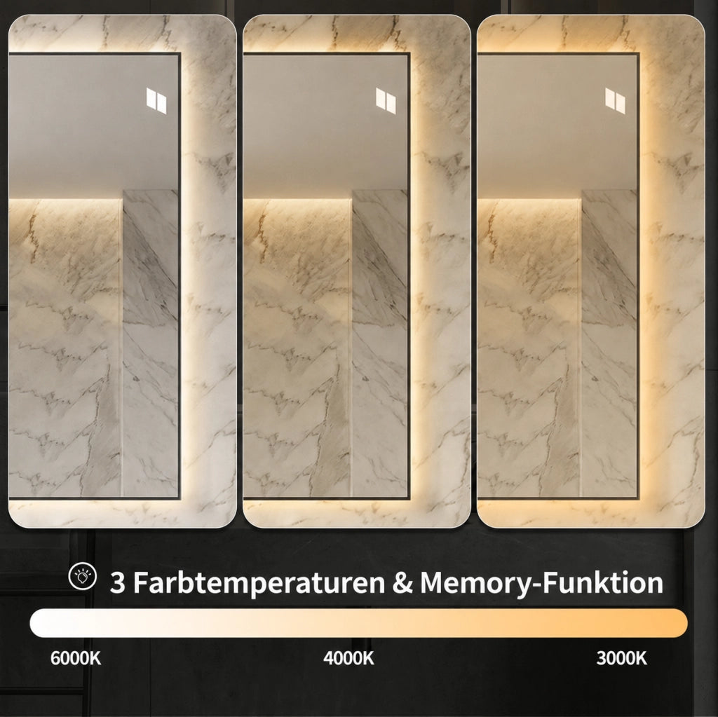 Specchio da bagno LED con antiappannamento e dimmer