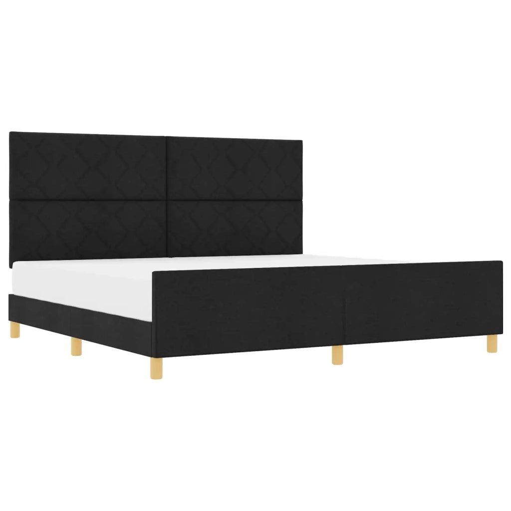 Struttura del letto con testiera Nero 200 x 200 cm Tessuto