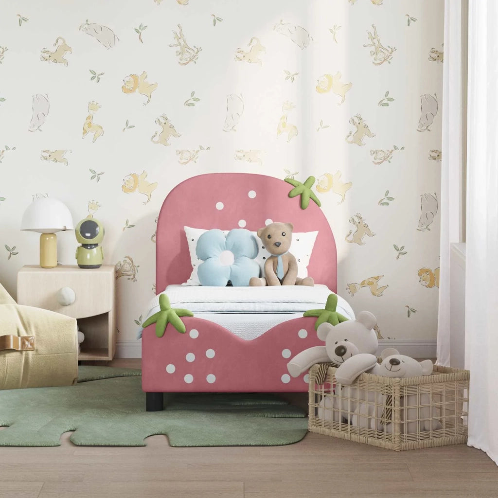 Struttura letto per bambini con testata Rosa 70 x 140 cm