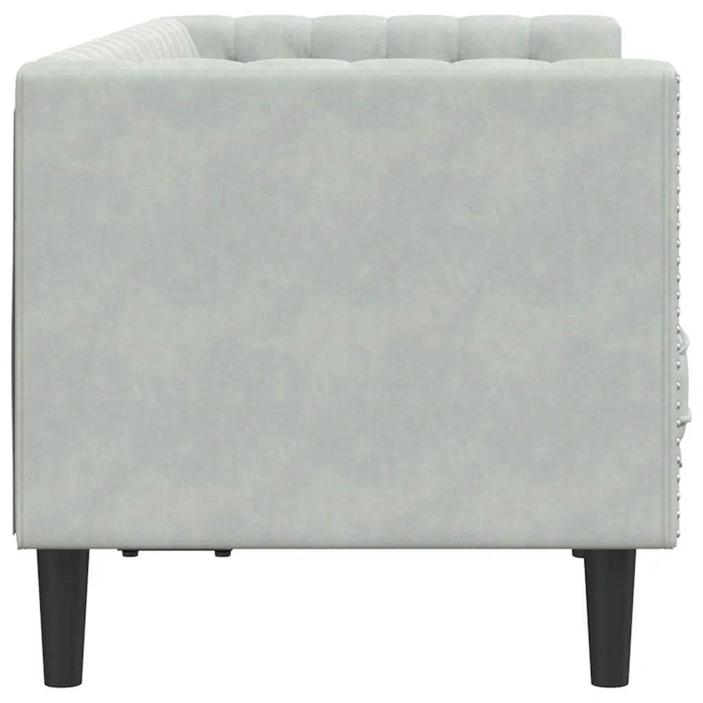 Divano Grigio chiaro 174 x 74,5 x 70,5 cm Velluto