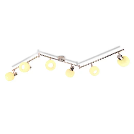 ZMH Faretto da soffitto 6 luci E14 vetro bianco moderni per soggiorno