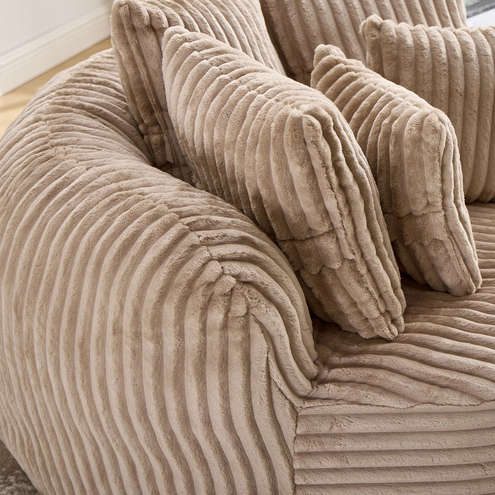 Divano letto ¨C Minimal ¨C tessuto imbottito con pouf
