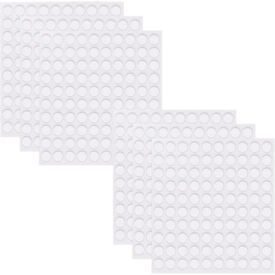 Lijmstippen in massa 600 pezzi - Miniatura rimovibile - Bicchiere doppio - Adesivo a secco - Attività di fai da te - 6 mm di diametro - Strisce adesive