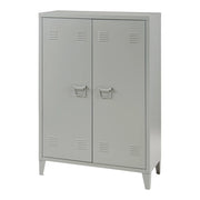 Armadietto da ufficio in metallo con 2 ante 110 x 75 x 33 cm grigio scuro 03_0009180