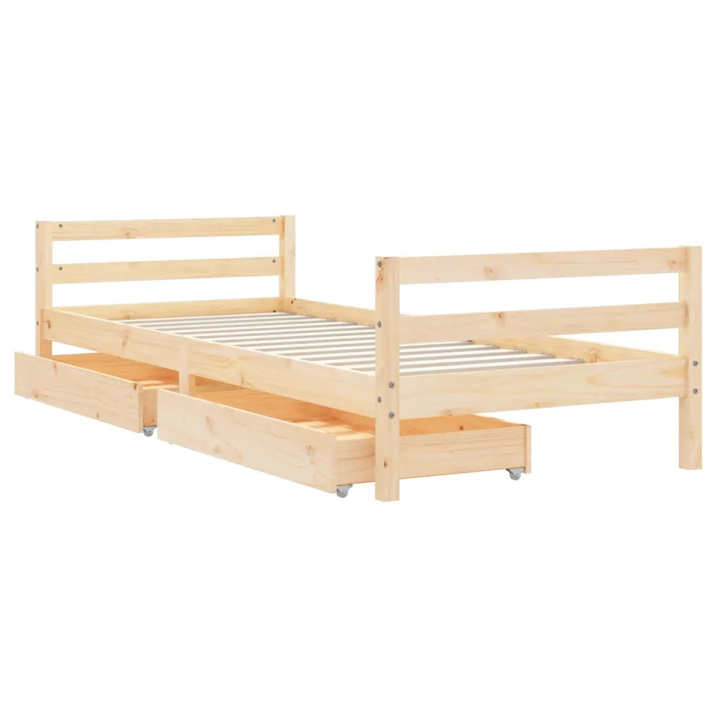 Giroletto Bambini con Cassetti 80x200 cm Legno Massello di Pino 834435