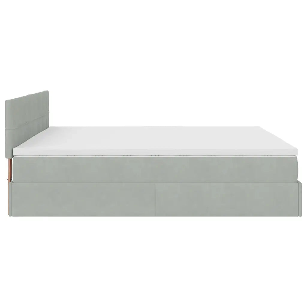 Struttura Letto Pouf con Materassi 200x200 cm Velluto 3312644