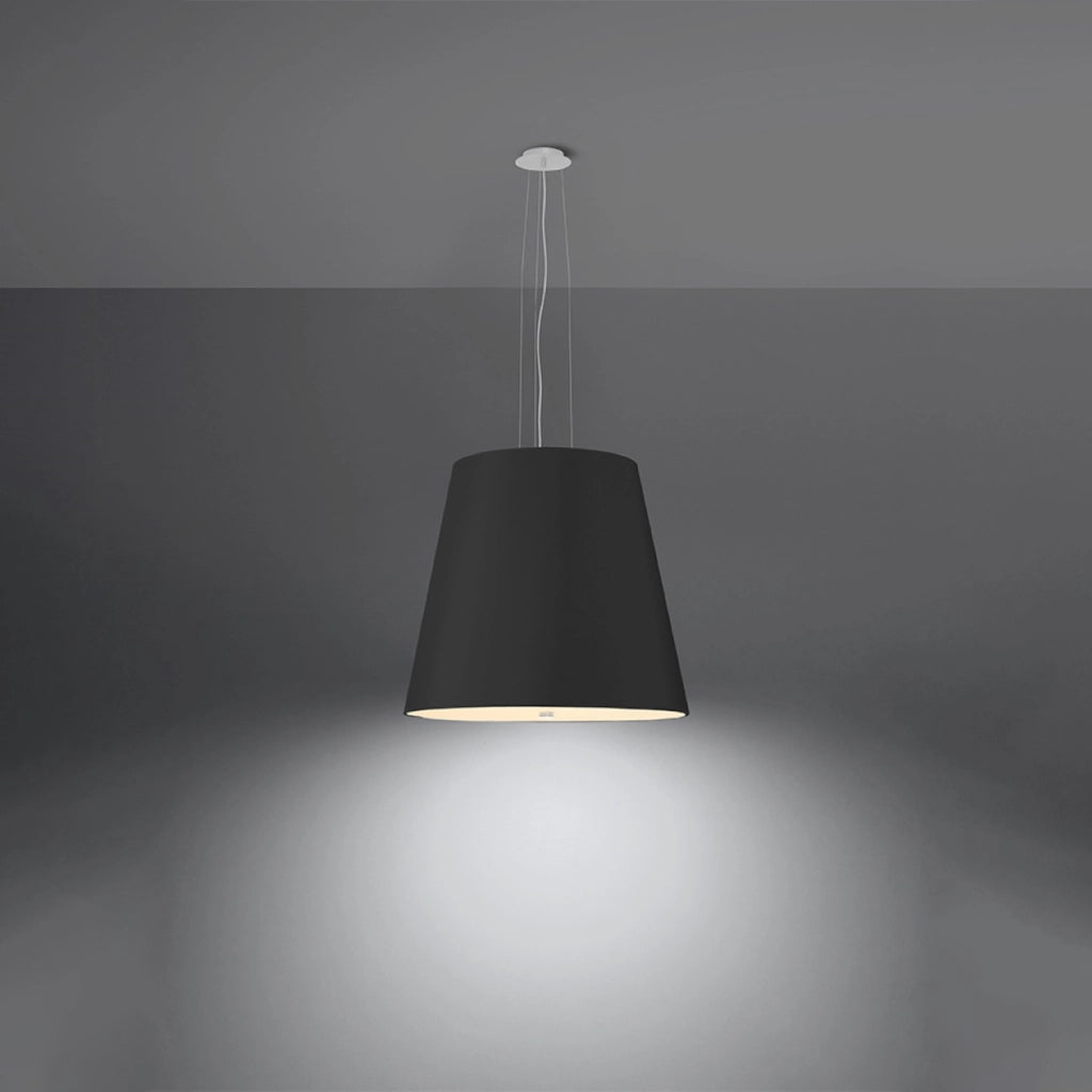 Lampadario moderno nero a 3 luci E27 serie GENEVE 50x50x140 cm