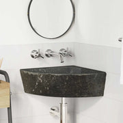 Lavabo ad angolo sospeso-Lavandino-Lavello Grigio (38-45) x (38-45) x 12 cm
