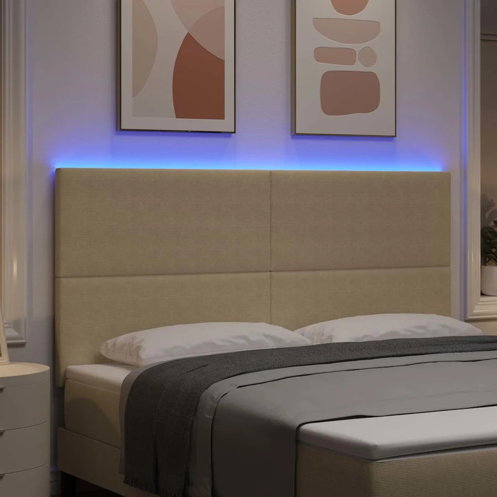 Testiera LED con testiera Grigio Verde 180 cm Tessuto in Cords 3338337