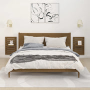 Mensole da Letto a Parete 2 pz Ambra Legno Massello di Pino 824771