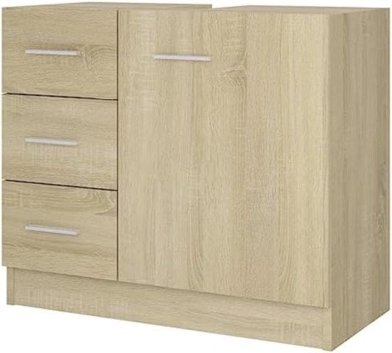 Cassa da bagno sotto lavabo - Con ante - Sonoma rovere - 30x63x54 cm