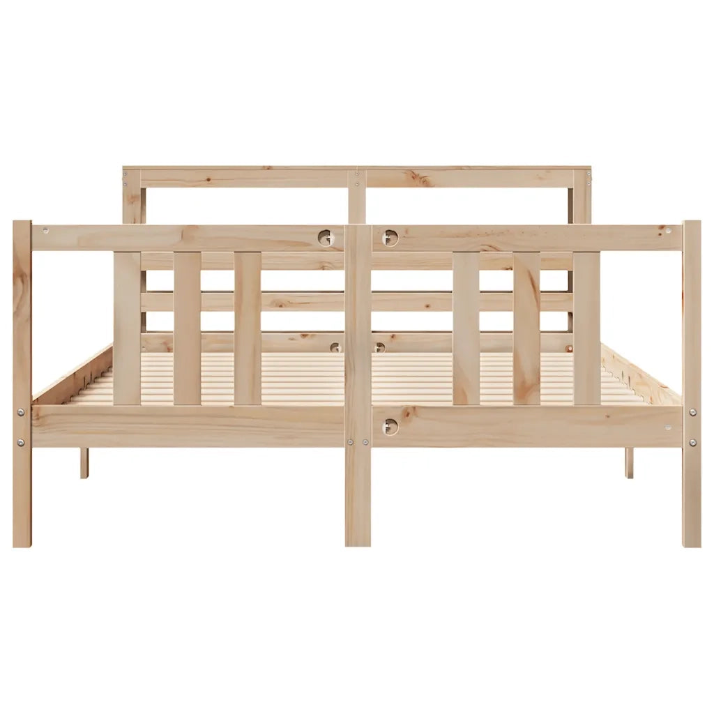 Giroletto con Testiera 120x200 cm in Legno Massello di Pino 3305967