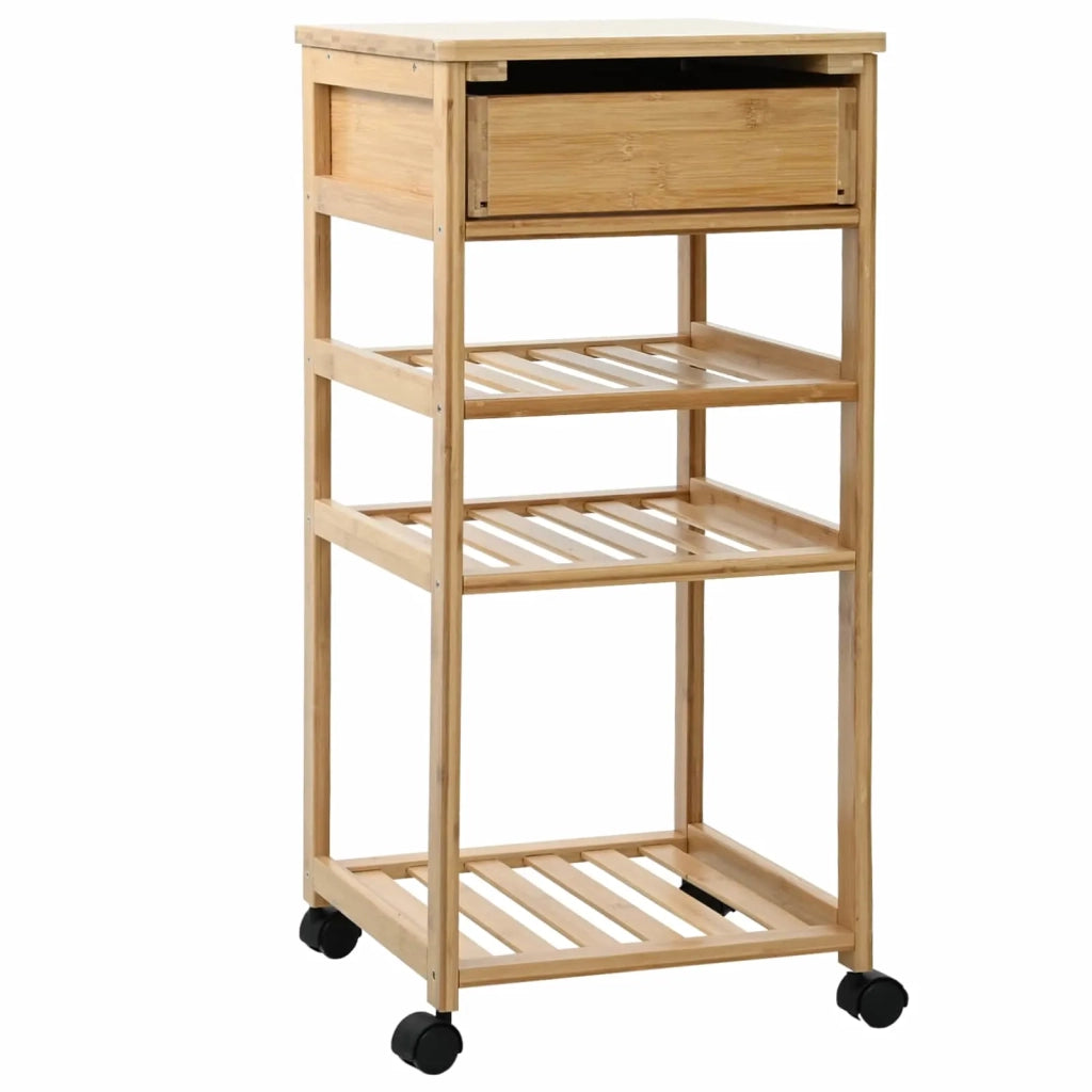 Carrello da Cucina con Ruote Naturale 37 x 36 x 80 cm Bambù 42028294