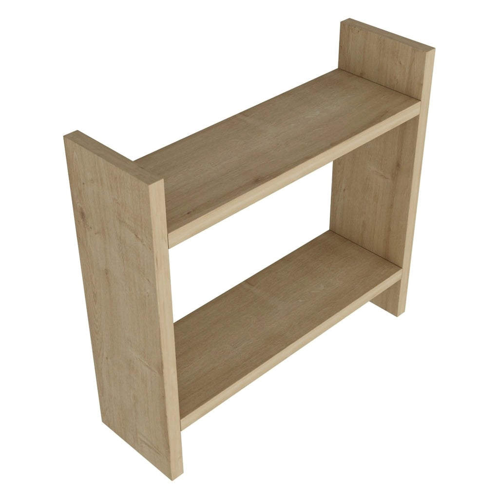 Morfasso, Mensola 2 Ripiani, 34x10x30h cm Marrone Rovere