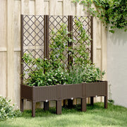 Fioriera da Giardino con Traliccio Marrone 120x40x142 cm in PP 367930