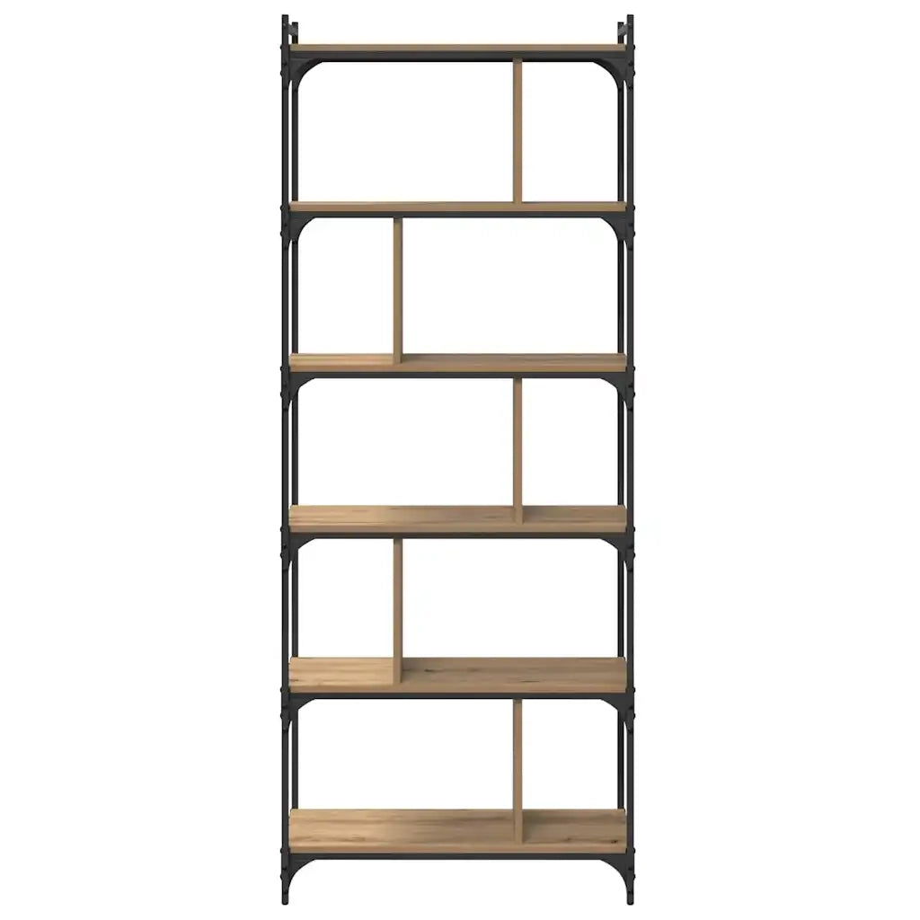 Libreria-Scaffale per Libri-Mobile di Stoccaggio rovere artigianale 76 x 32 x 192 cm Legno multistrato