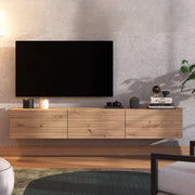 Melazzo, Mobile Porta tv un Ripiano, 192x41.5x32h cm Marrone Rovere Nodi