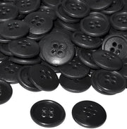 Set di 100 viti da cucire, circolari, Ø15x3 mm, con 4 fori - nero, 24L L24 - plastica - apertura 2 mm
