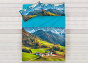 Lenzuola Copriletto Letto Sogni D'oro 100% Cotone Disegno Mountain D71 - Singolo - Mountain D71