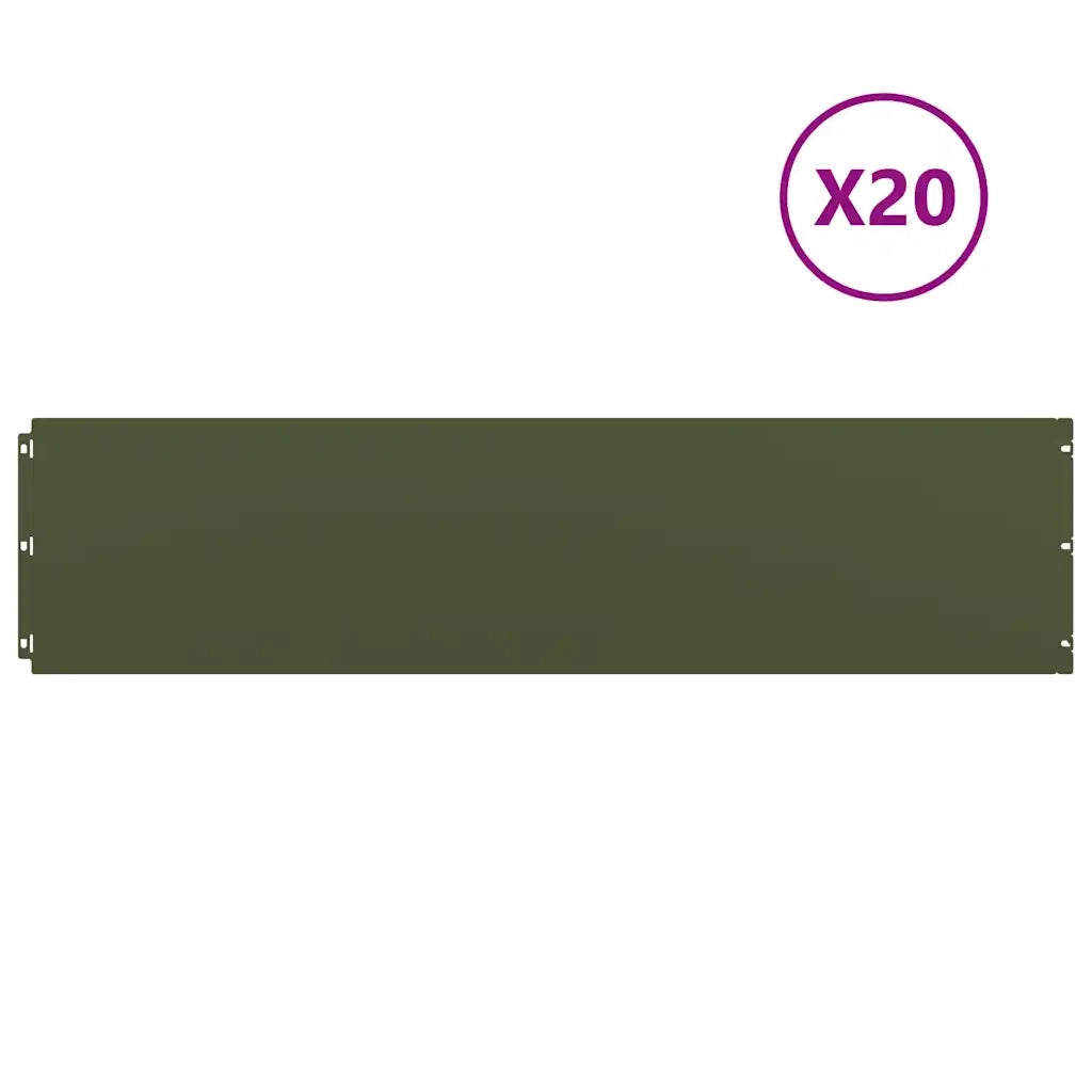 Bordura per Prato 20 pz 25 x 103 cm Acciaio laminato a freddo 860175