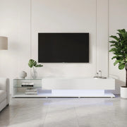 Cassettiera per TV bianca lucida in truciolato lunghezza 170 cm