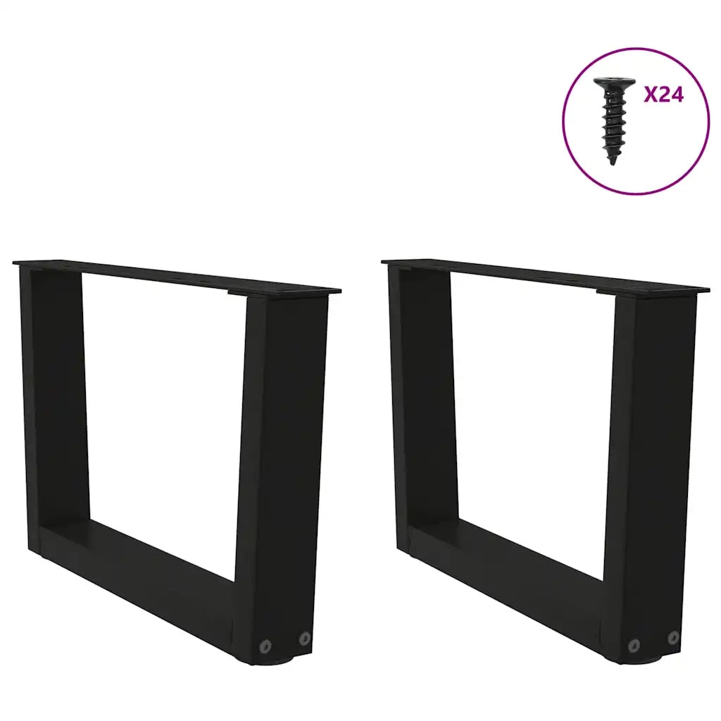 vidaXL Gambe per Tavolino da Caffè a Forma di V 2 pz Nere 50x(30-31,3) cm Acciaio