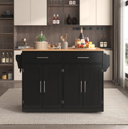 Carrello da cucina 120x46x91.5 cm con piano ribaltabile; ruote e doppie ante in MDF
