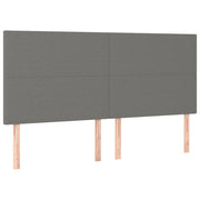 Testiera | Testata Grigio Scuro 160x5x118/128 cm Tessuto