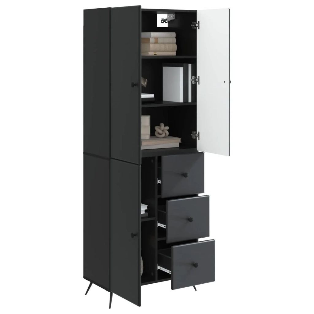 Set di armadi 2 pcs Nero Legno ingegnerizzato
