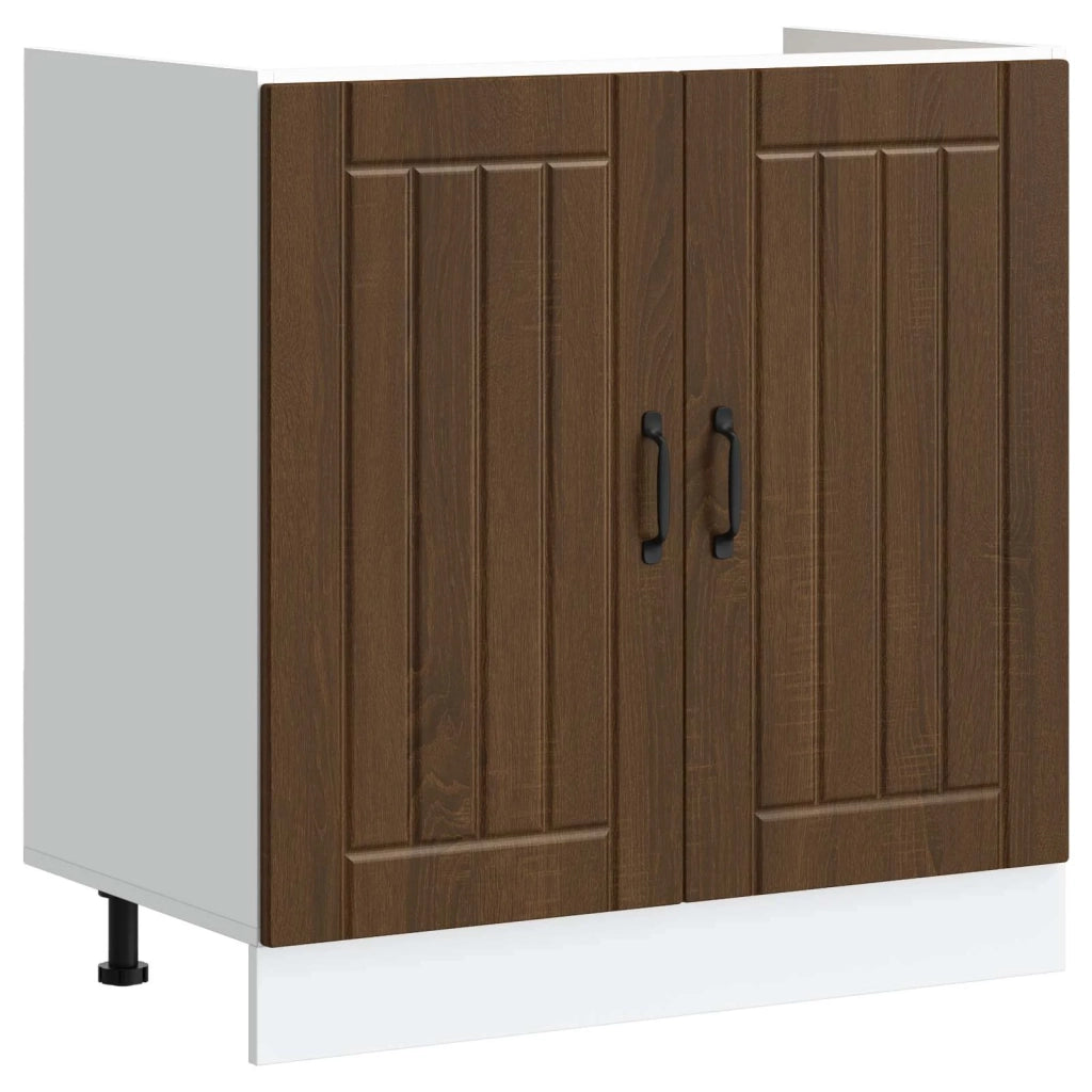 Mobiletto per lavabo con porta Lucca 2 pcs Rovere Marrone 3315018