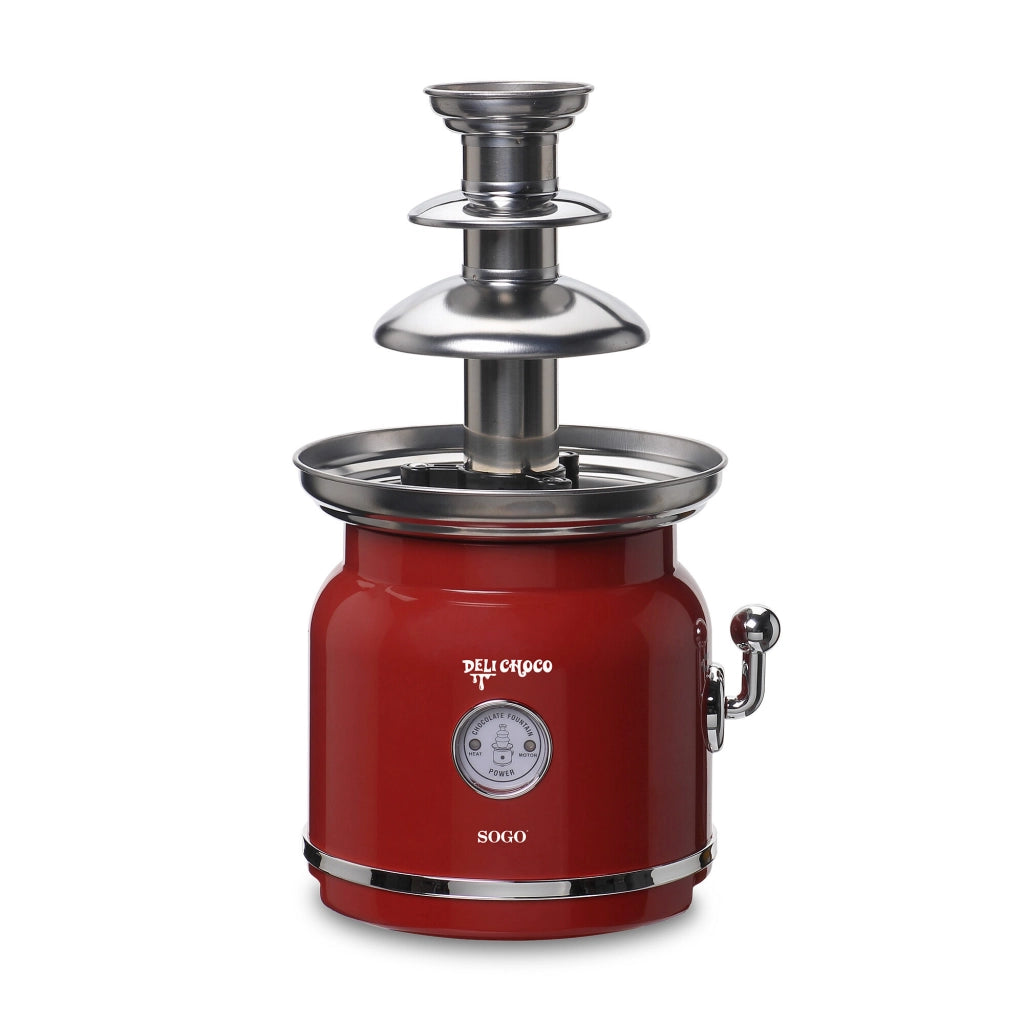 Fontana di cioccolato elettrica 90W con funzione riscaldamento e cascata continua, torre in acciaio inox - Sogo