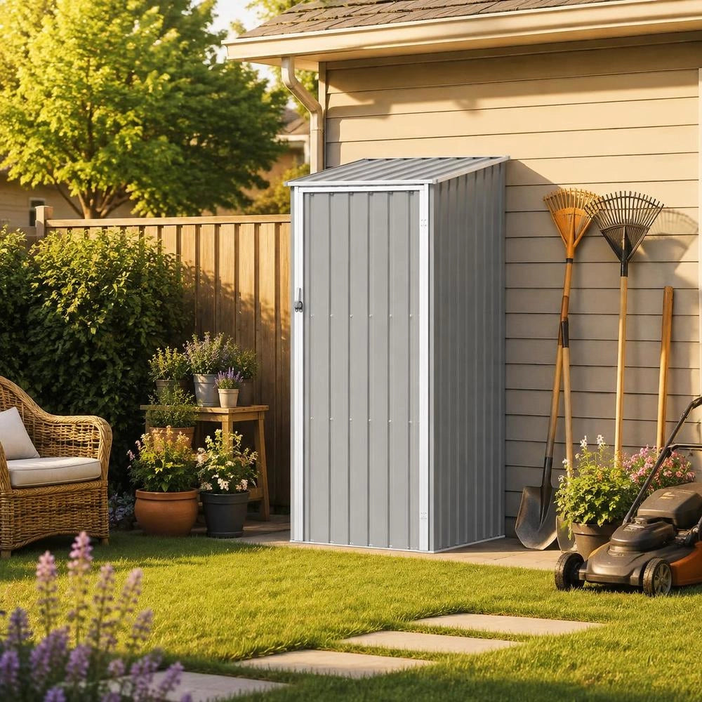 Garden Shed, Grey, 87x98x159 Cm, Galvanized Steel