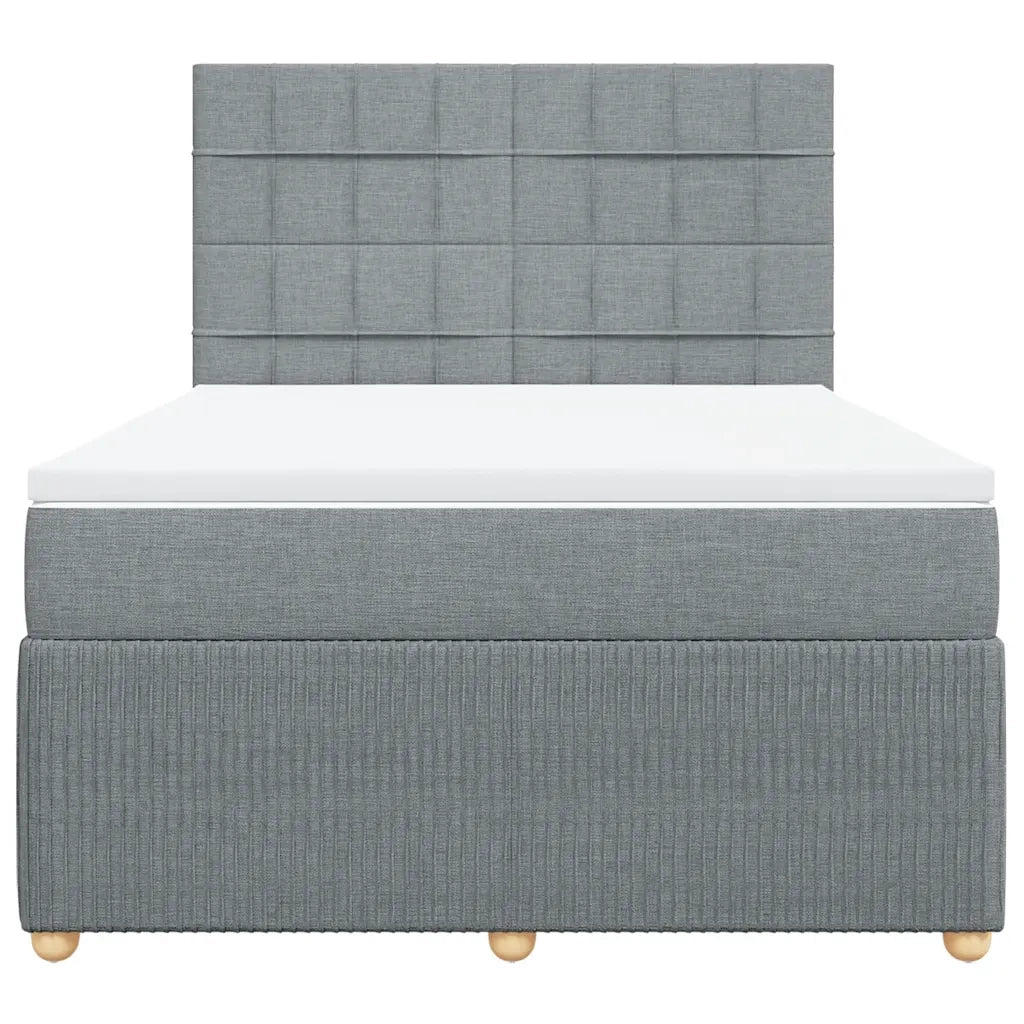 Giroletto a Molle con Materasso Grigio Chiaro 160x200cm Tessuto 3294407