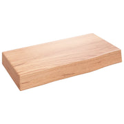 Ripiano Muro | Scaffale a Parete | Mensole Parete Marrone Chiaro 40x20x6 cm Massello Rovere Trattato