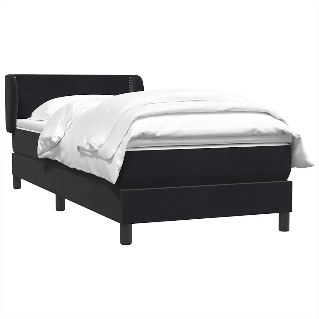 Giroletto a Molle con Materasso Nero 80x220 cm Velluto