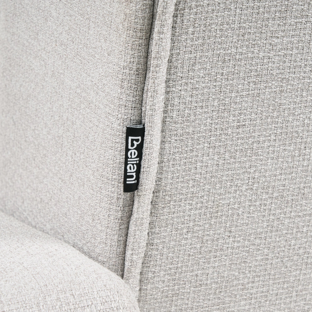 Chaise longue in tessuto trapuntato grigio chiaro Soggiorno moderno Divano reclinabile Gambe dorate Bracci a binario