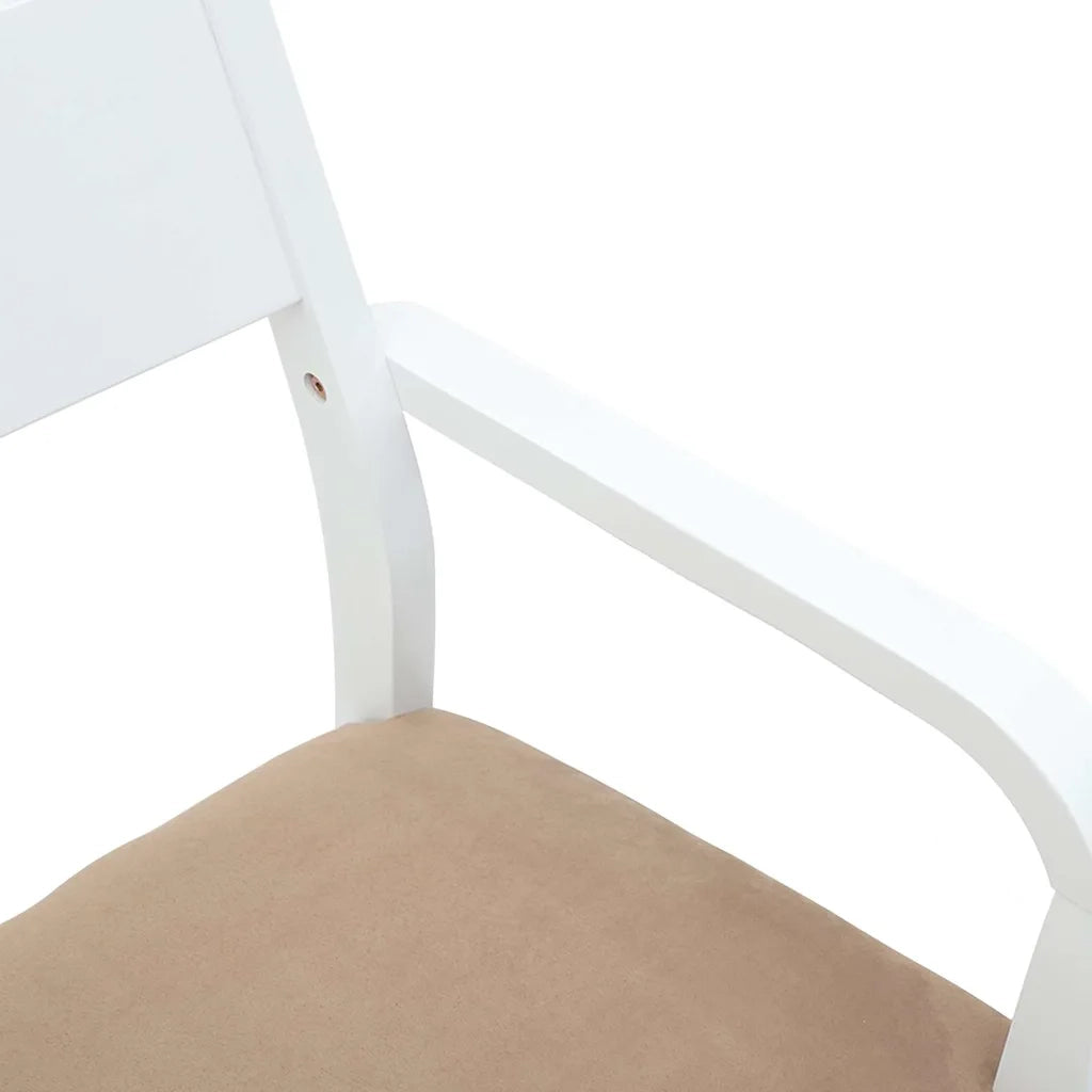 vidaXL Sedie da Pranzo con Cuscini 2 pz Bianco Legno Massello di Hevea
