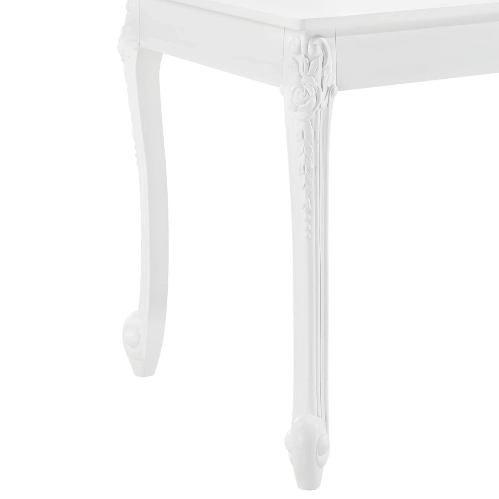 Tavolo da pranzo quadrato dal design elegante per 2 persone in plastica MDF 80 x 80 x 76 cm bianco 03_0006260