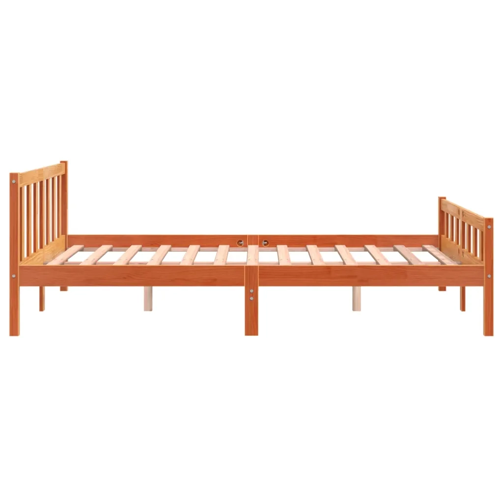 Letto senza Materasso Marrone Cera 150x200 cm in Legno di Pino 844398