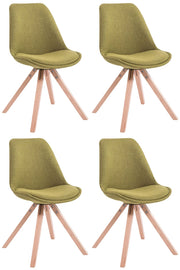 Set di 4 sedie per visitatori Toulouse Fabric Square verde,natura