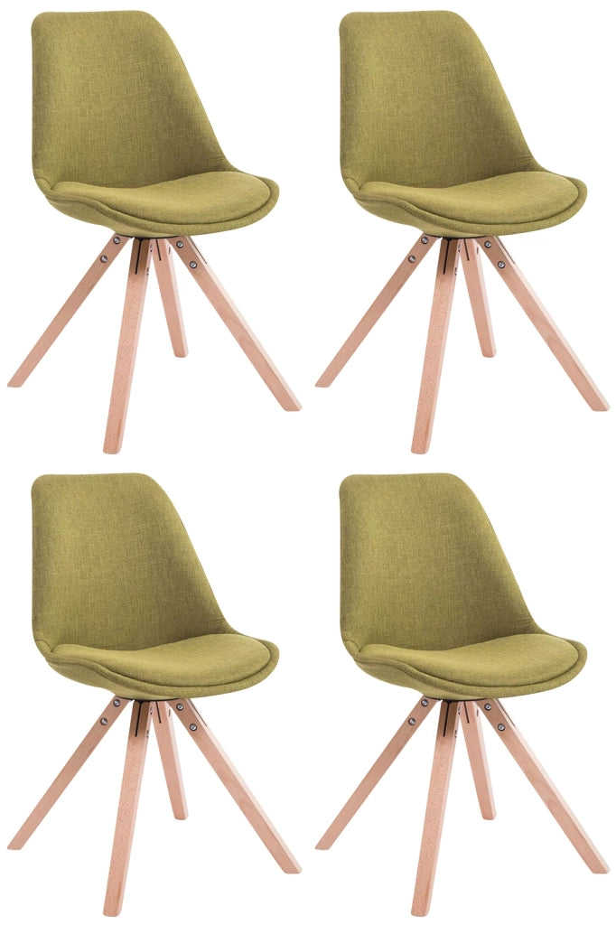 Set di 4 sedie per visitatori Toulouse Fabric Square verde,natura