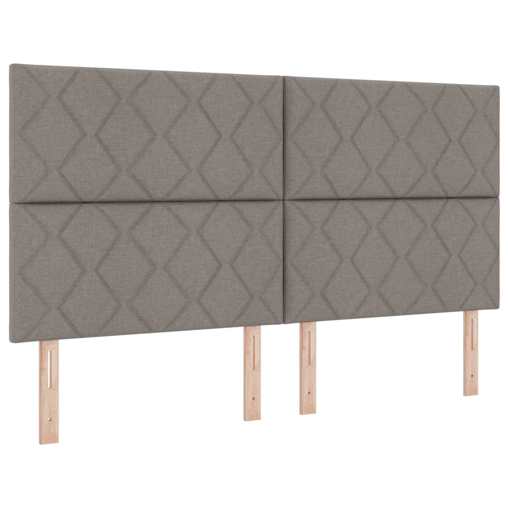Letto Box Spring LED con Materasso Tortora 180 x 200 cm Tessuto 3455672