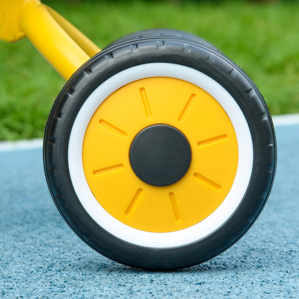 Triciclo per Bambini con Seduta Regolabile 70.5x50x58 cm Struttura in Metallo Giallo