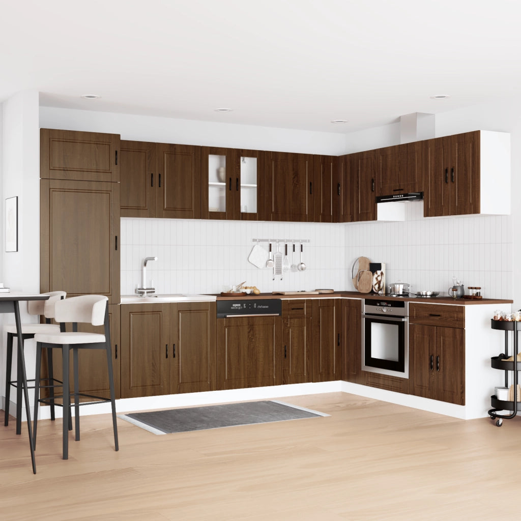 Mobile Base per Lavandino 'Porto'con Lavandino Rovere Marrone 80x46x84,5 cm Legno Ingegnerizzato