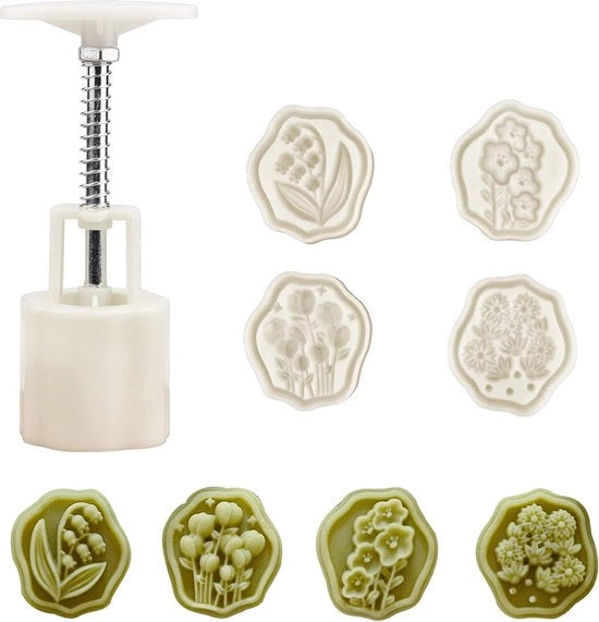 Set di stampi per mooncake con 4 forme flessibili per la preparazione di dolci fai da te
