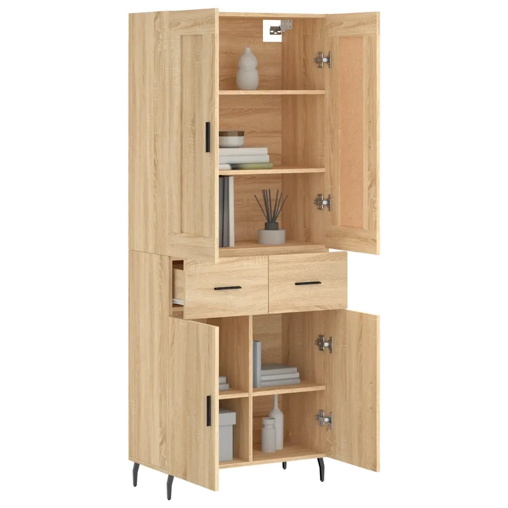 Credenza-Buffet-Armadio da cucina Rovere Sonoma 69,5x34x180 cm in Legno Multistrato 613246