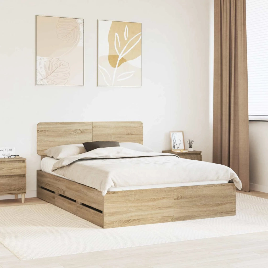 Struttura del letto con cassetto Rovere Sonoma 140 x 200 cm 3412180